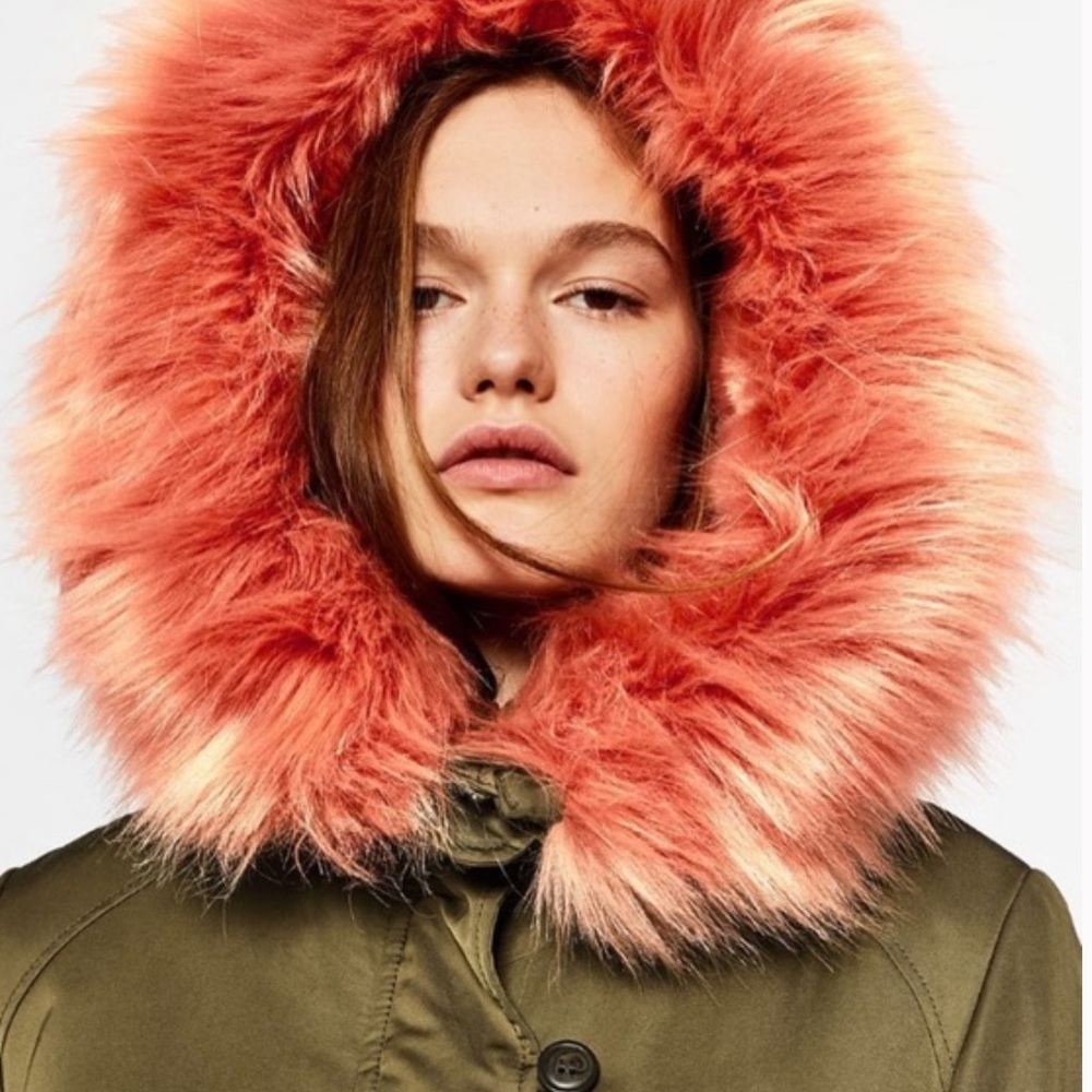 Zara faux fur lined coat